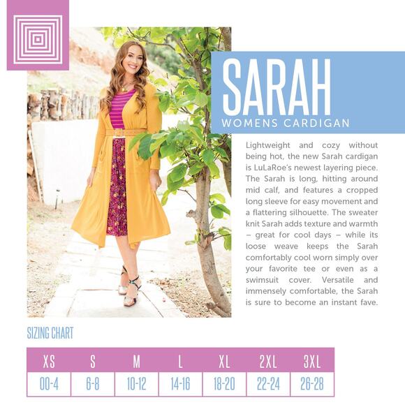 LuLaRoe Sarah Cardigan Small Floral Golden Mustard Jacquard Longline Duster - Picture 5 of 9